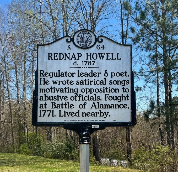 North Carolina Historical Marker K-64, Rednap Howell